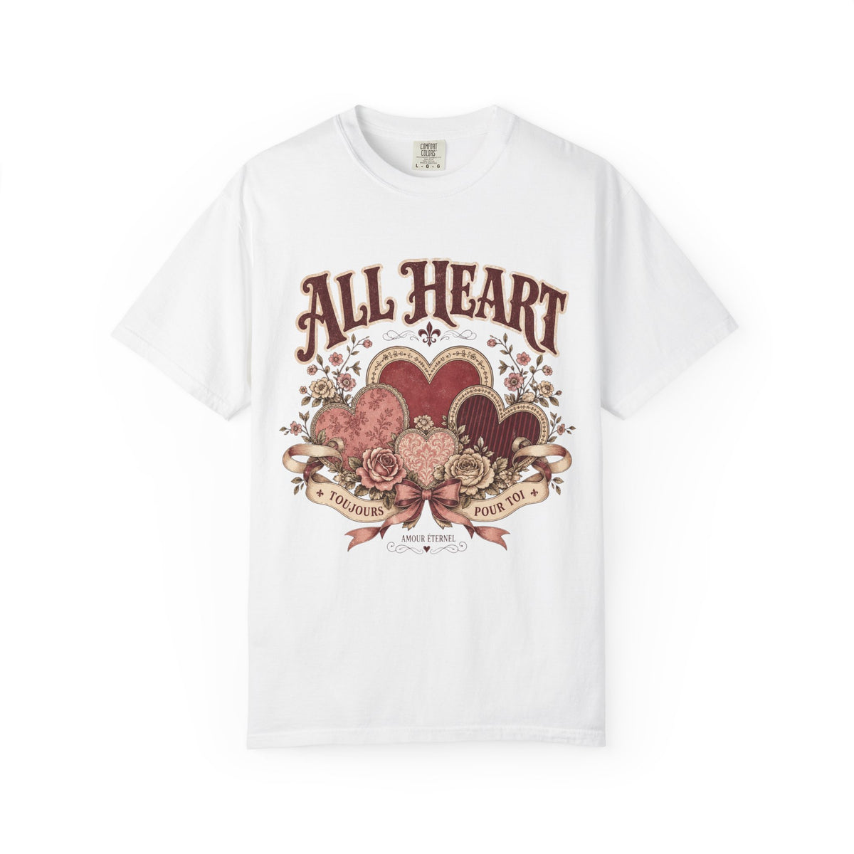 All Heart Vintage Floral Tee — "All Heart" Graphic T-Shirt