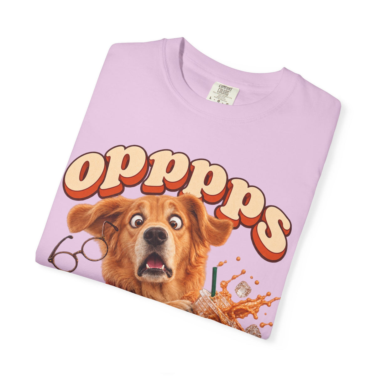 Oops Puppy T-Shirt — Cute Dog Spilling Coffee Graphic Tee