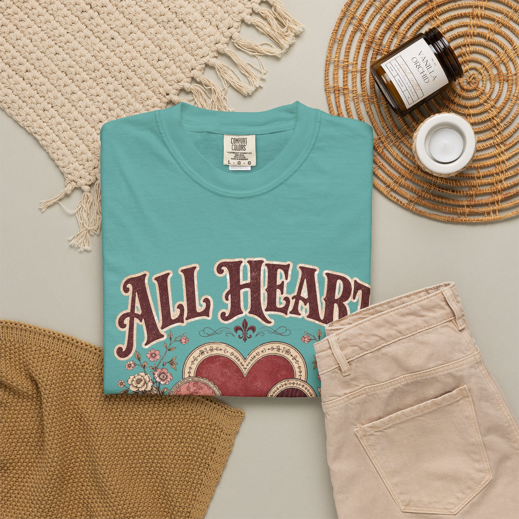 All Heart Vintage Floral Tee — "All Heart" Graphic T-Shirt