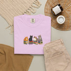 Cat Knit Crew T-Shirt — Cozy Cats Sitting Together Graphic Tee