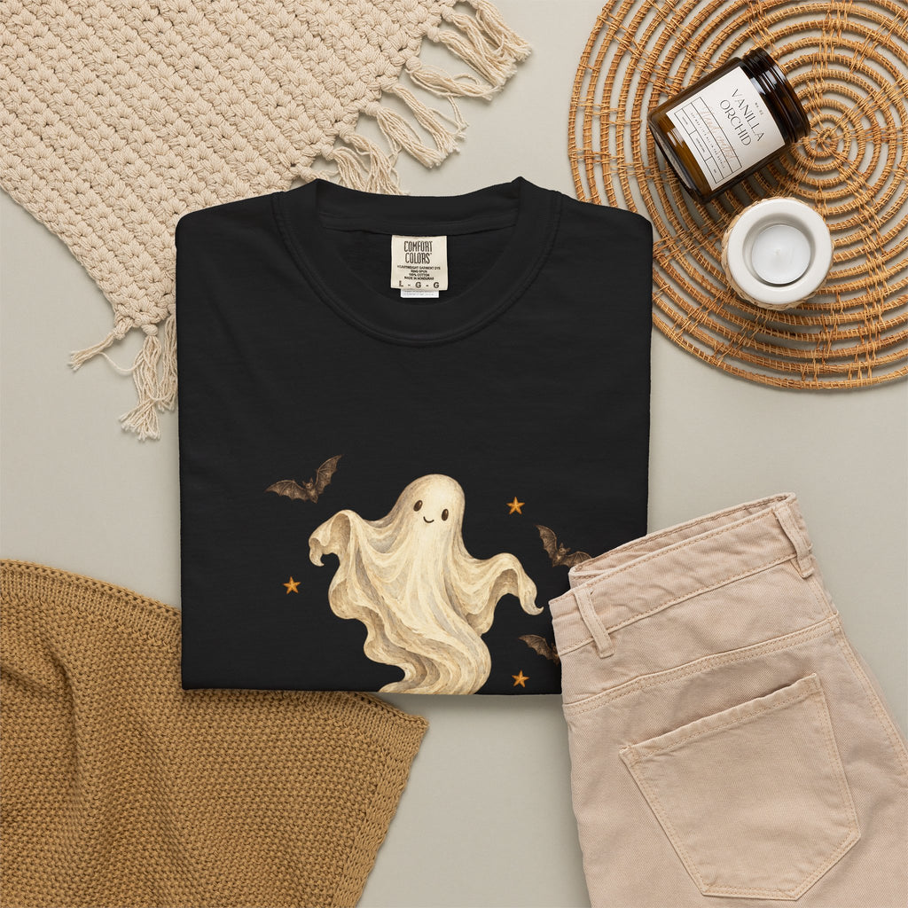 Halloween Ghost in Jack-O'-Lantern T-Shirt