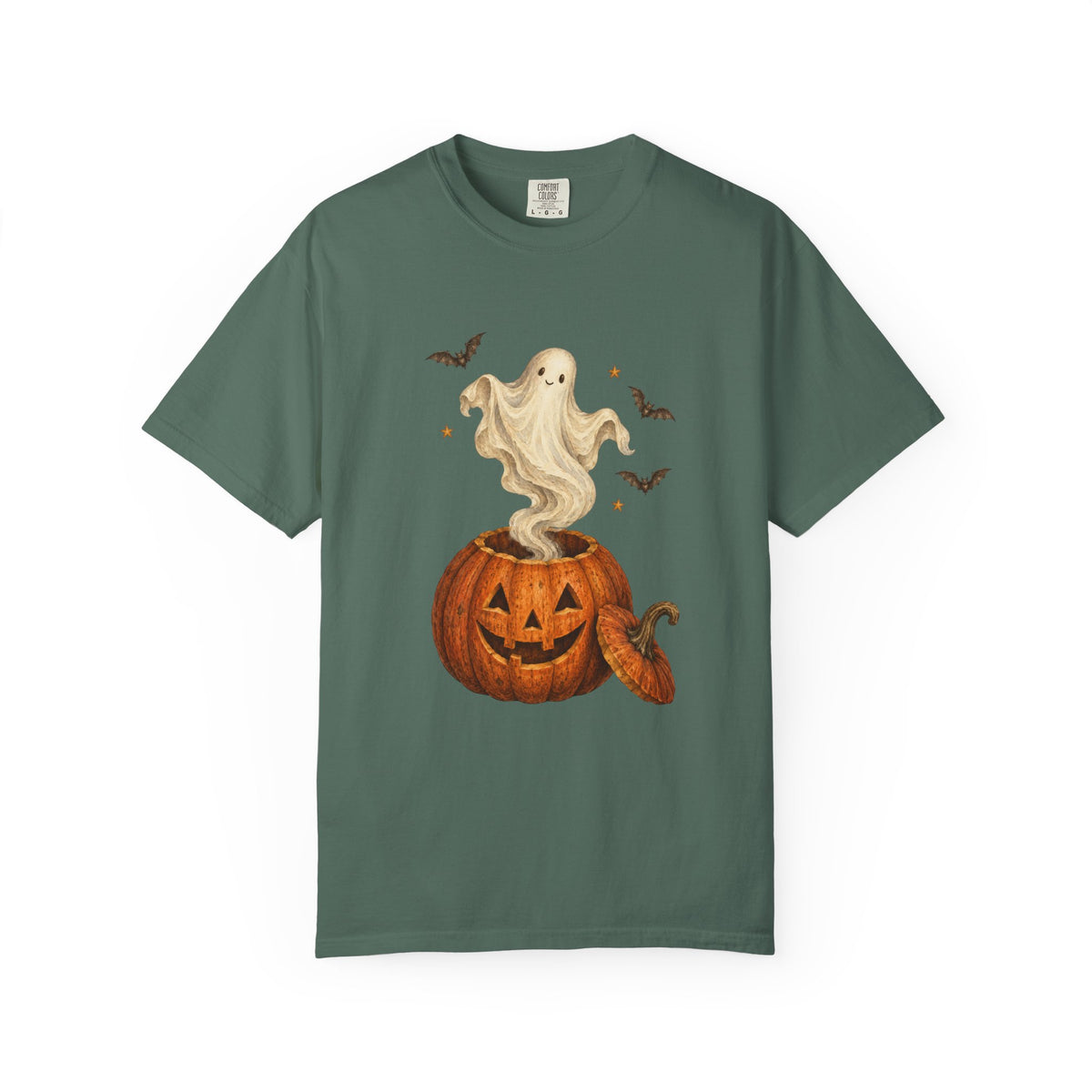 Halloween Ghost in Jack-O'-Lantern T-Shirt