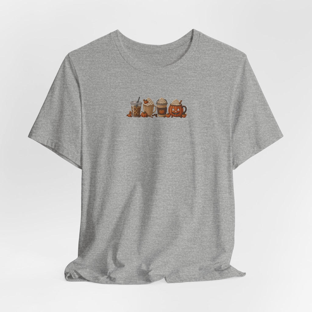 Coffee Crew Cute Graphic Tee — Espresso, Latte & Mocha Cartoon Shirt