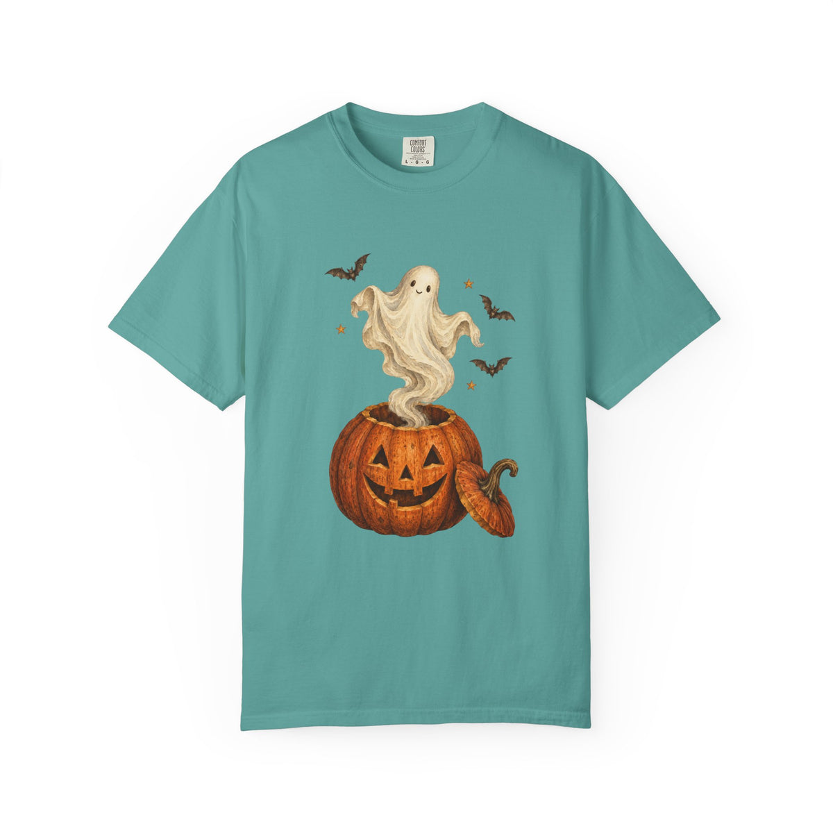 Halloween Ghost in Jack-O'-Lantern T-Shirt