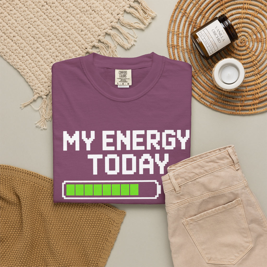T-Shirt — "My Energy Today 80%" Battery Level Graphic Tee