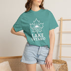 Lake Ontario T-Shirt — Retro Maple Leaf Sunset Graphic