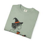 Her Human Witch Tee — Halloween Witch & Dog Graphic T-Shirt