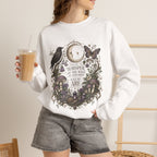 Mystic Moon & Mushroom Crewneck Sweatshirt — "Whisper to the Wild" Nature Graphic