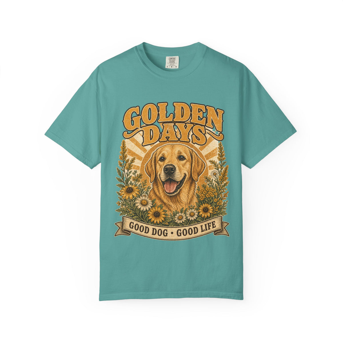 Golden Days Golden Retriever T-Shirt — "Good Dog • Good Life" Graphic Tee