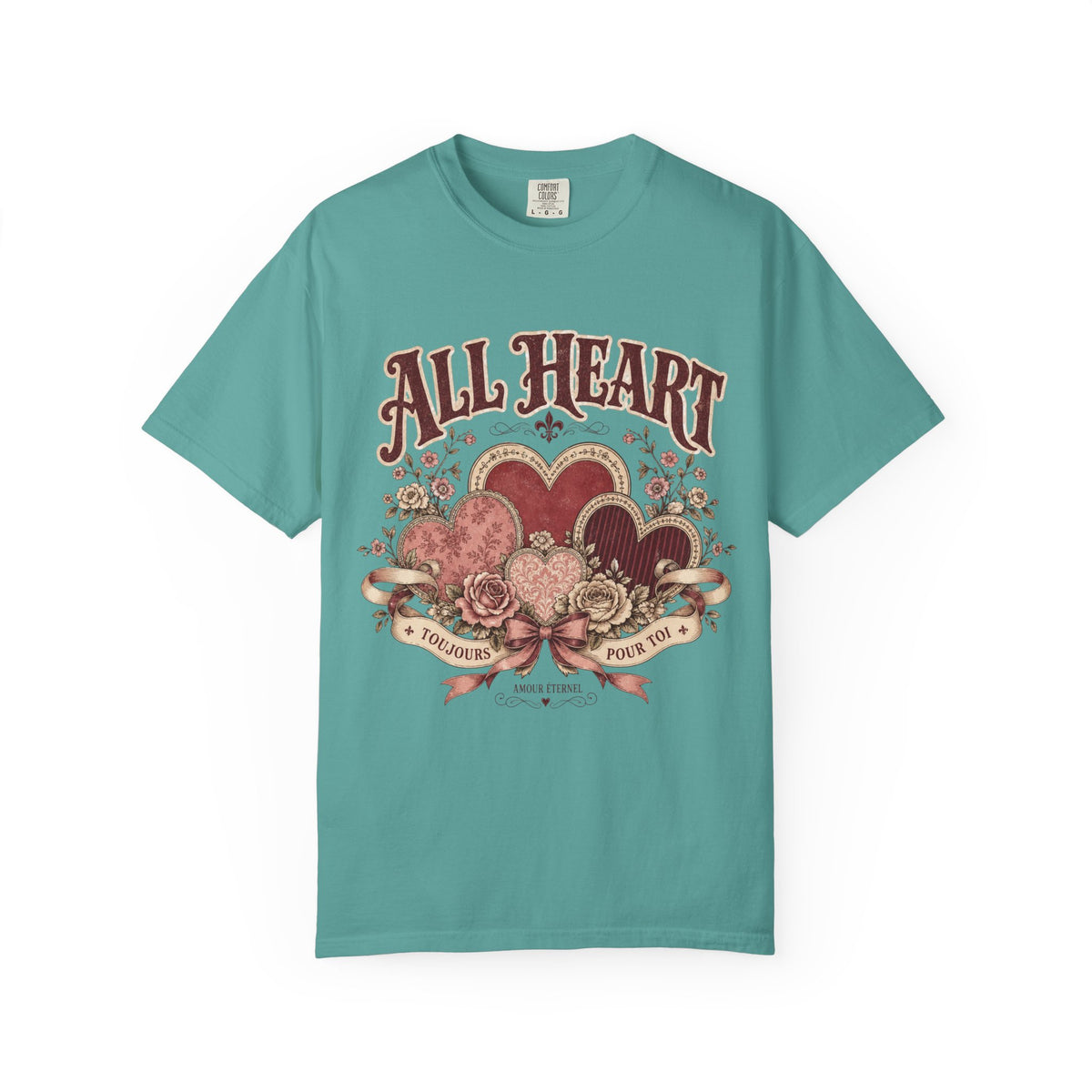 All Heart Vintage Floral Tee — "All Heart" Graphic T-Shirt