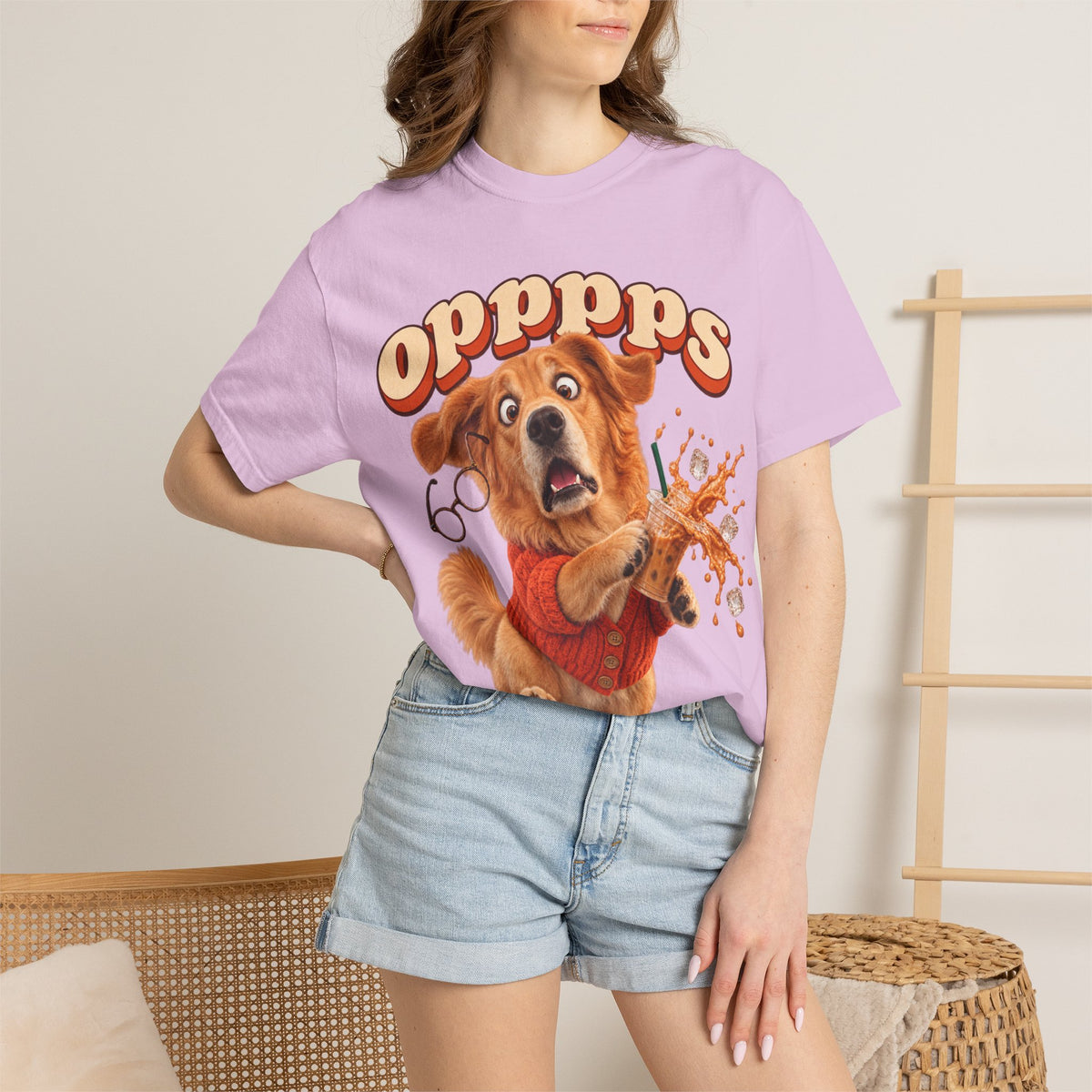 Oops Puppy T-Shirt — Cute Dog Spilling Coffee Graphic Tee