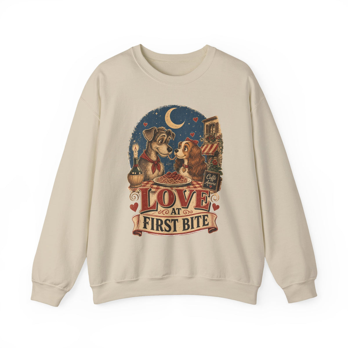 Love at First Bite Sweatshirt — Cute Dog & Pizza Cozy Crewneck