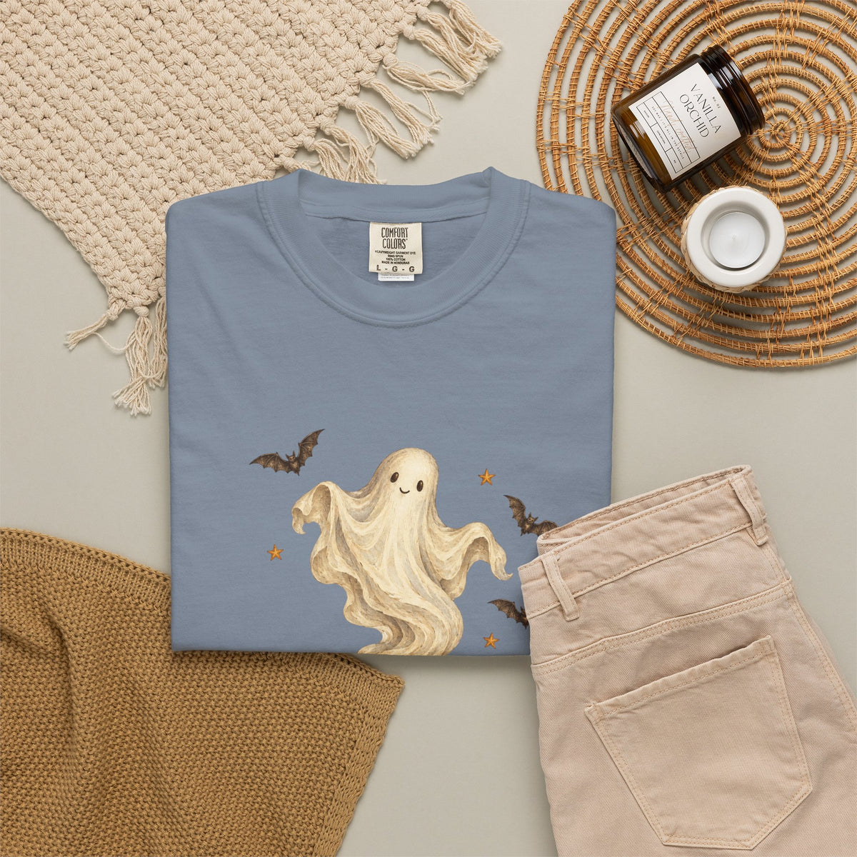Halloween Ghost in Jack-O'-Lantern T-Shirt