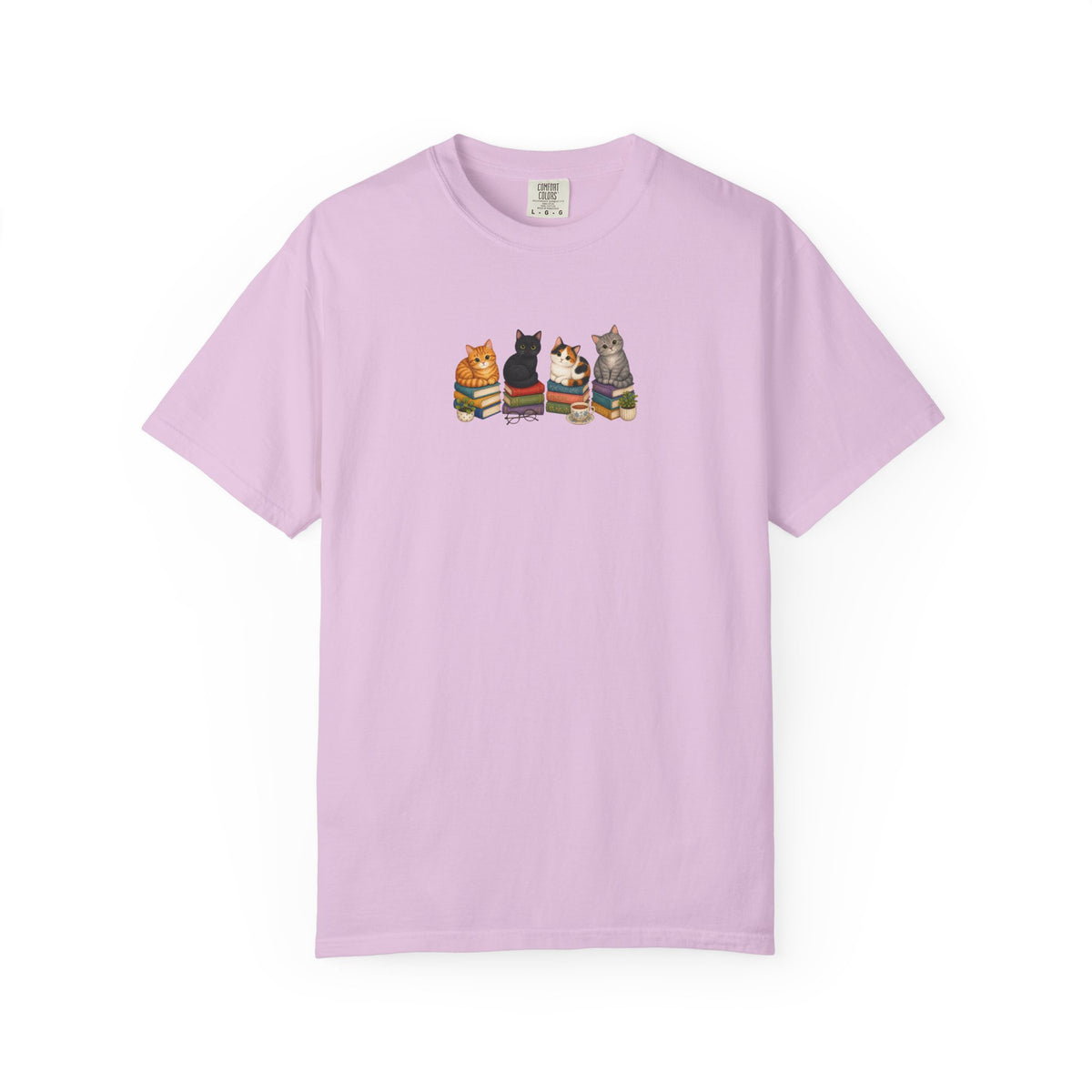 Cat Knit Crew T-Shirt — Cozy Cats Sitting Together Graphic Tee