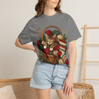 Cat in Yarn Basket T‑Shirt — Cozy Holiday Knitting Cat Tee