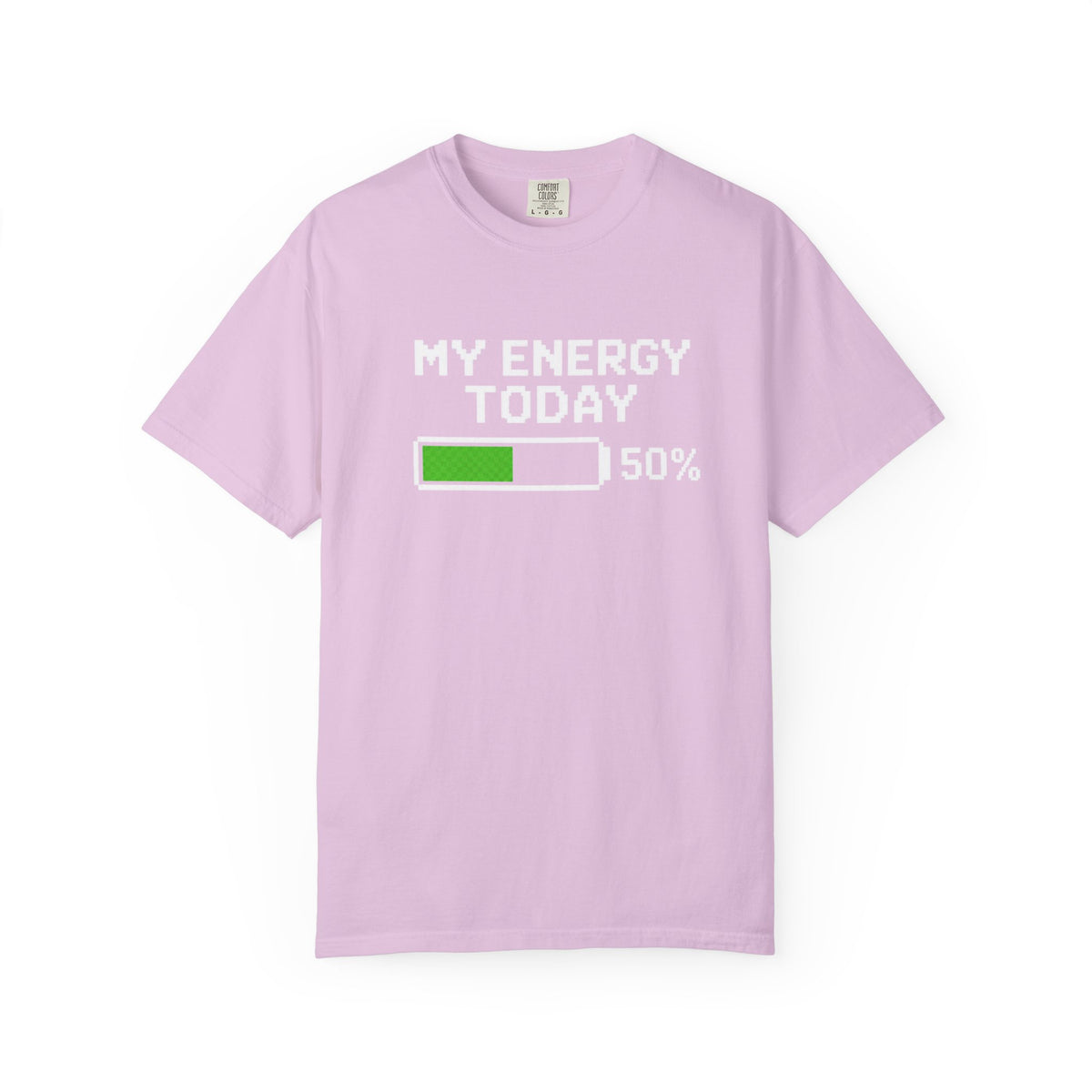 My Energy Today 50% T-Shirt — Low Battery Retro Graphic Tee