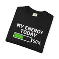My Energy Today 50% T-Shirt — Low Battery Retro Graphic Tee