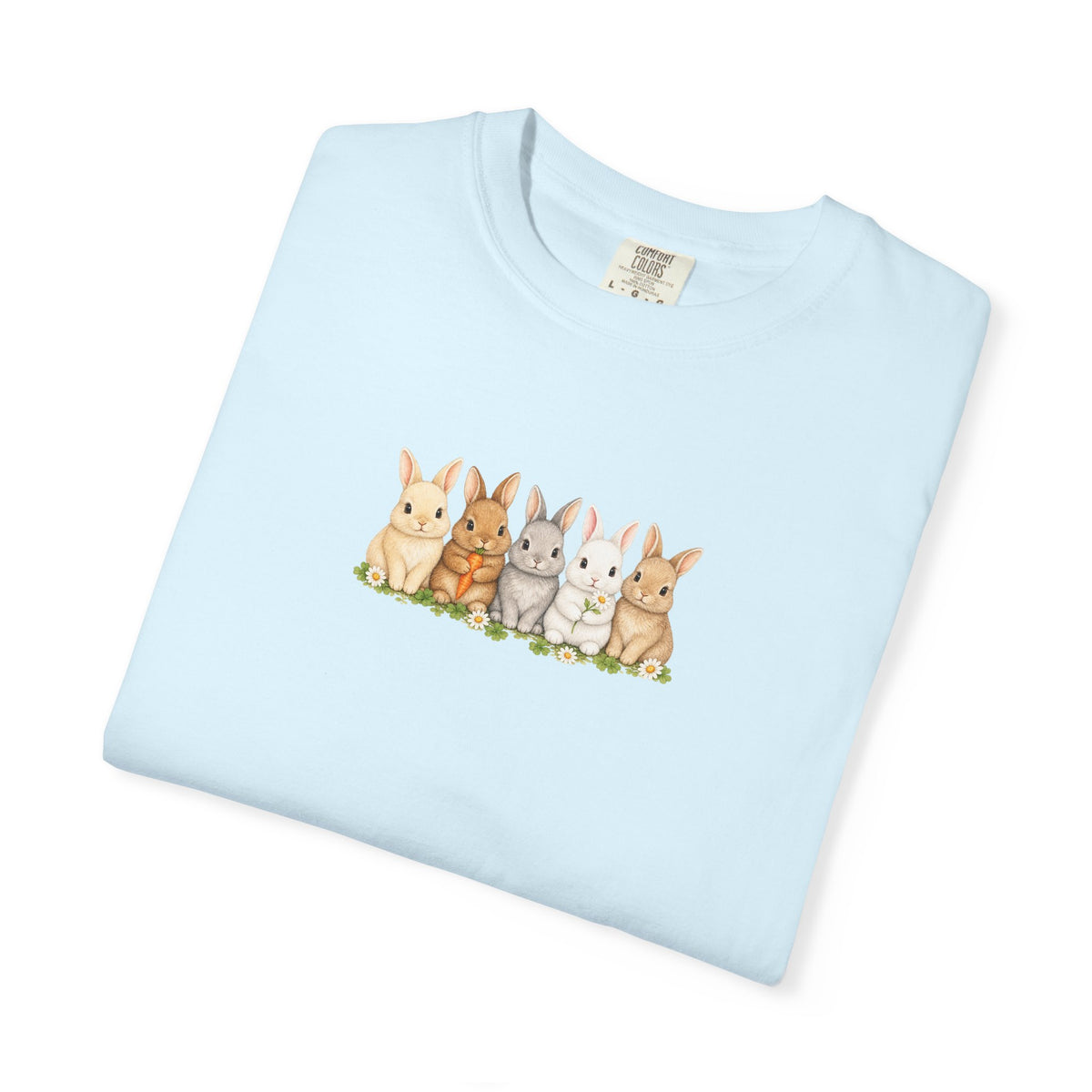 Bunny Row T‑Shirt — Cute Watercolor Rabbits Graphic Tee