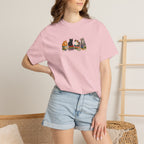 Cat Knit Crew T-Shirt — Cozy Cats Sitting Together Graphic Tee