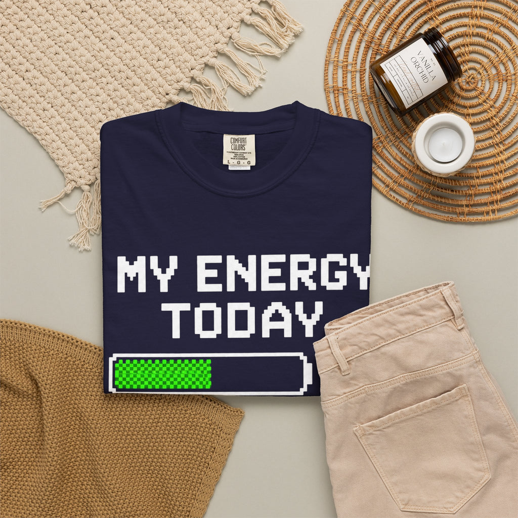 T-Shirt — "My Energy Today 40%" Battery Meter Graphic Tee