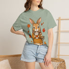 Autumn Bunny Tee — Cozy Fall Rabbit with Scarf & Hot Cocoa