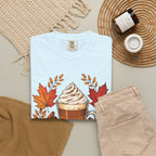 Pumpkin Spice Latte T-Shirt — Autumn Coffee Fall Leaves Tee
