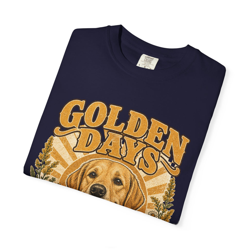Golden Days Golden Retriever T-Shirt — "Good Dog • Good Life" Vintage Floral Tee