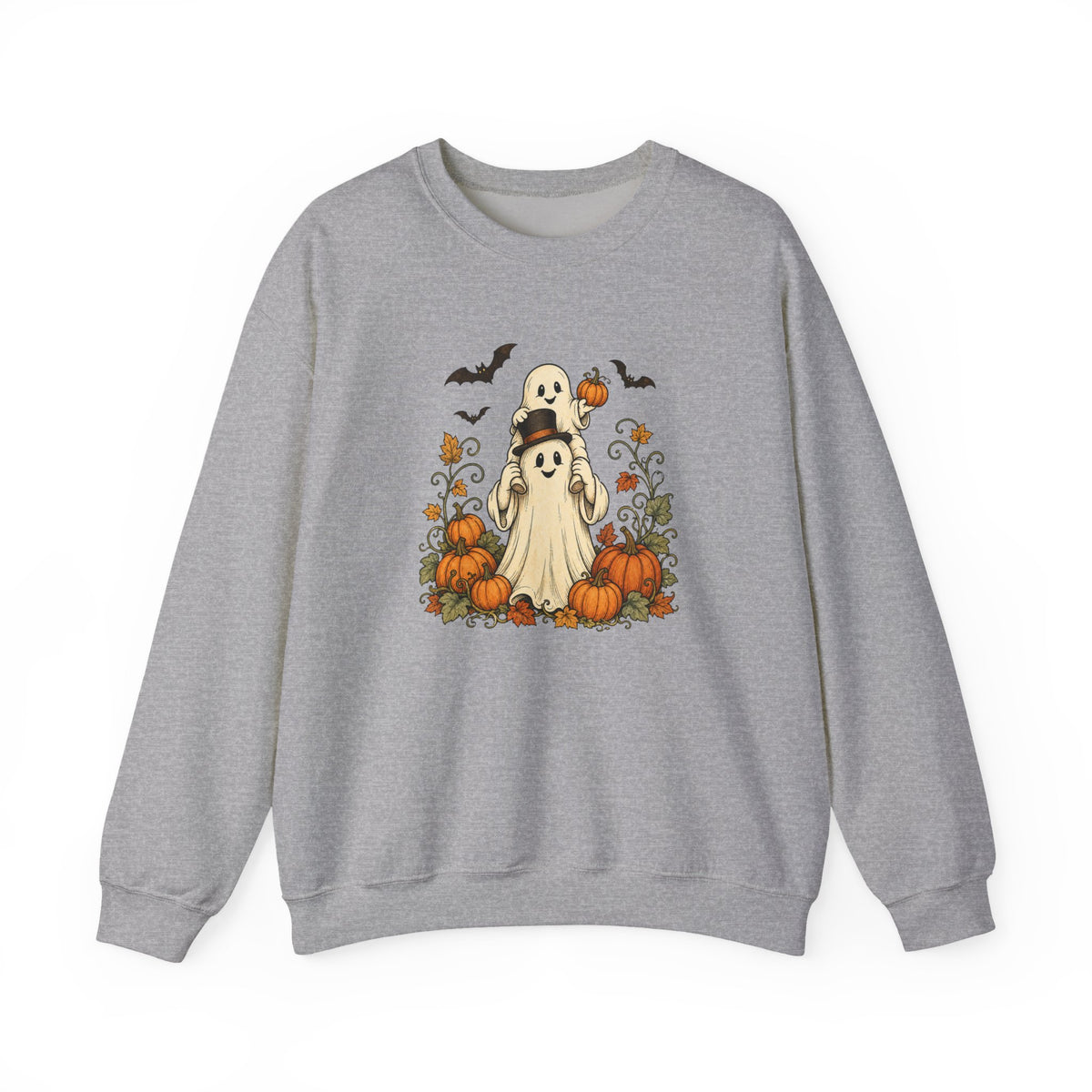 Halloween Pumpkin Ghost Crewneck Sweatshirt