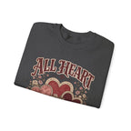 Vintage-Sweatshirt mit Rundhalsausschnitt zum Valentinstag – „All Heart“ romantisches Motiv