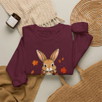 Autumn Bunny Sweatshirt – Cozy Fall Rabbit Holding Coffee