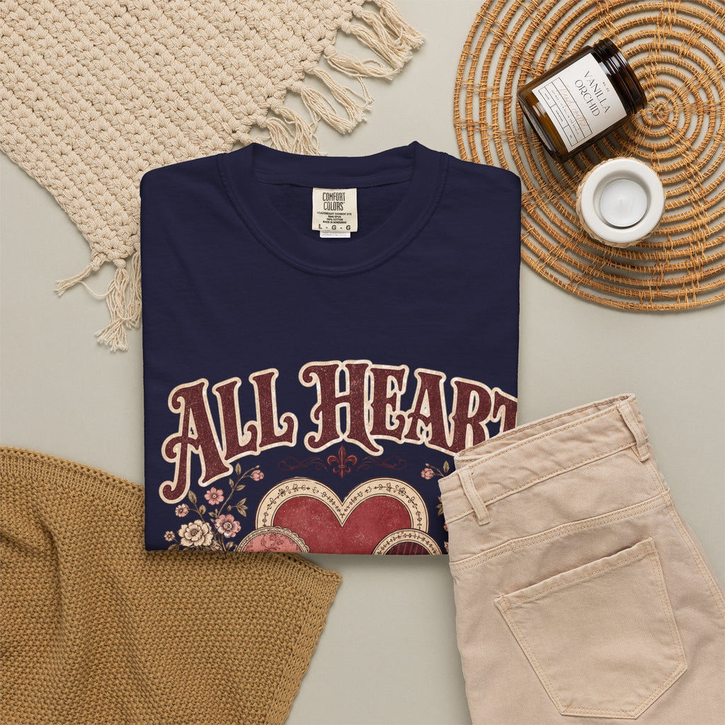 All Heart Vintage Floral Tee — "All Heart" Graphic T-Shirt