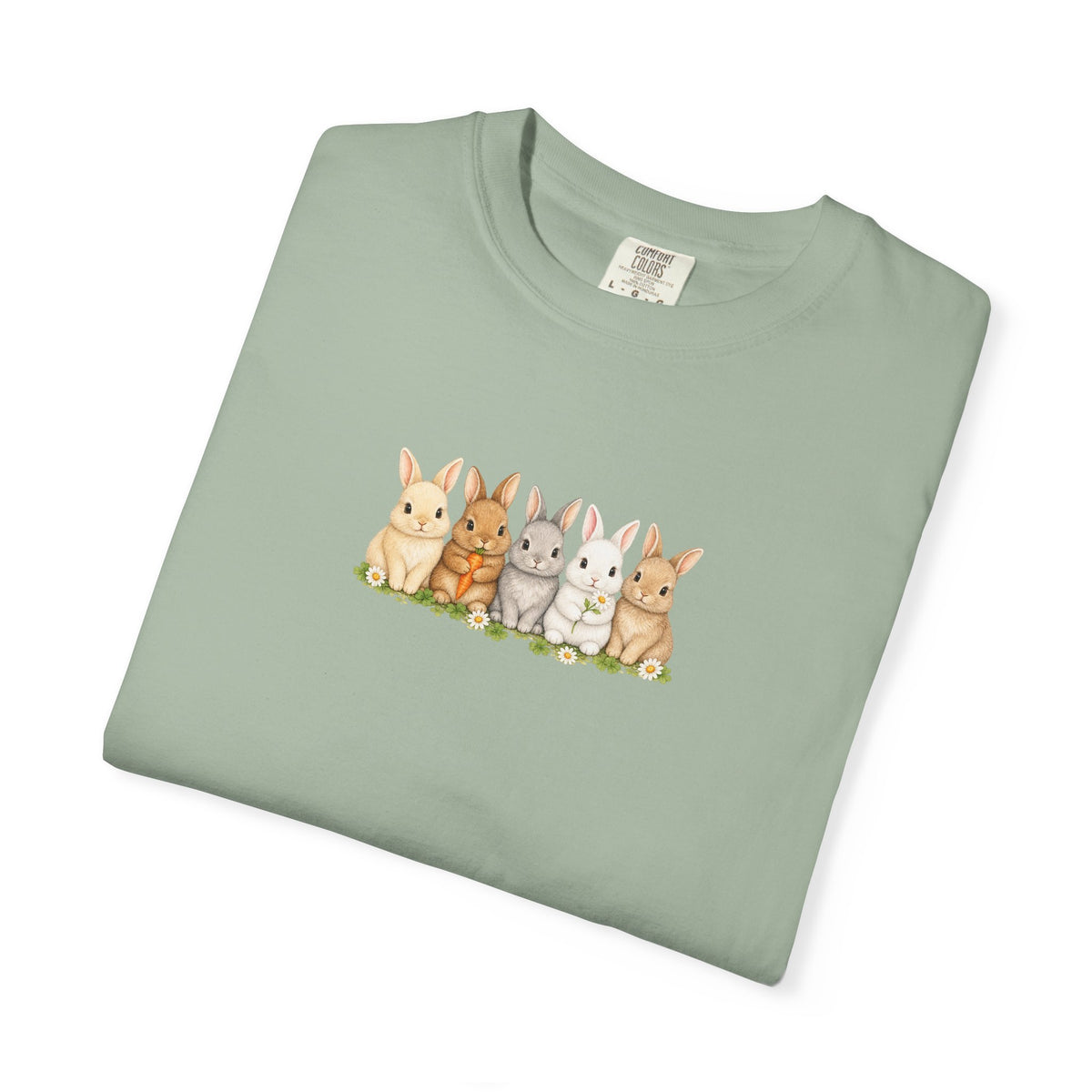 Bunny Row T‑Shirt — Cute Watercolor Rabbits Graphic Tee