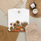 T-Shirt „Herbsternte-Wagen“ — Kürbis & Sonnenblume Herbst-T-Shirt