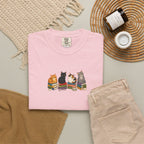 Cat Knit Crew T-Shirt — Cozy Cats Sitting Together Graphic Tee