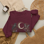 Mystic Moon & Mushroom Crewneck Sweatshirt — "Whisper to the Wild" Nature Graphic