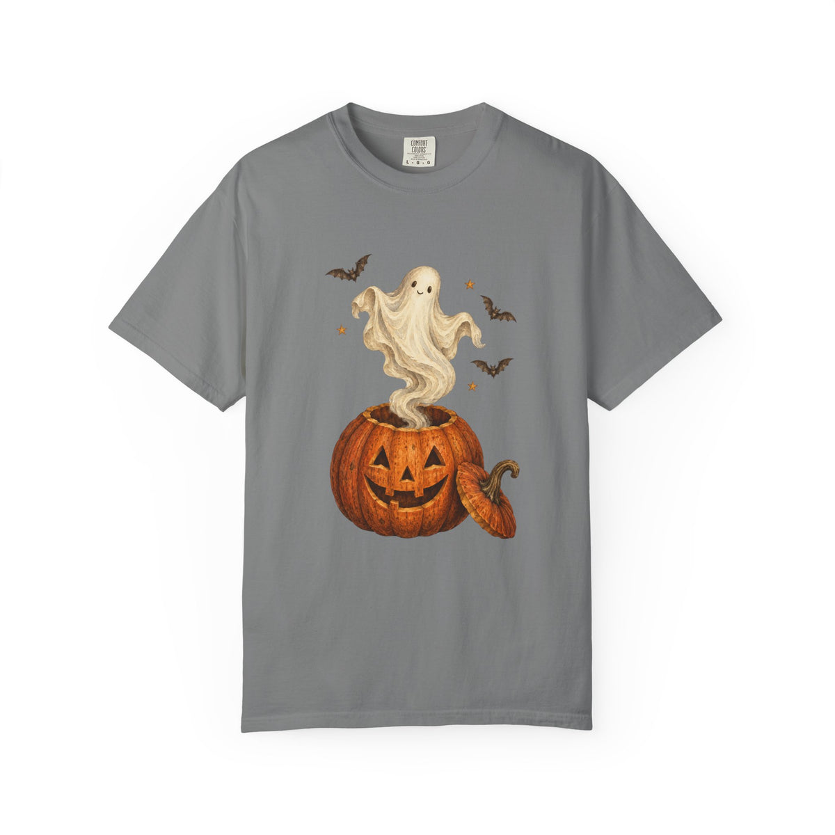 Halloween Ghost in Jack-O'-Lantern T-Shirt