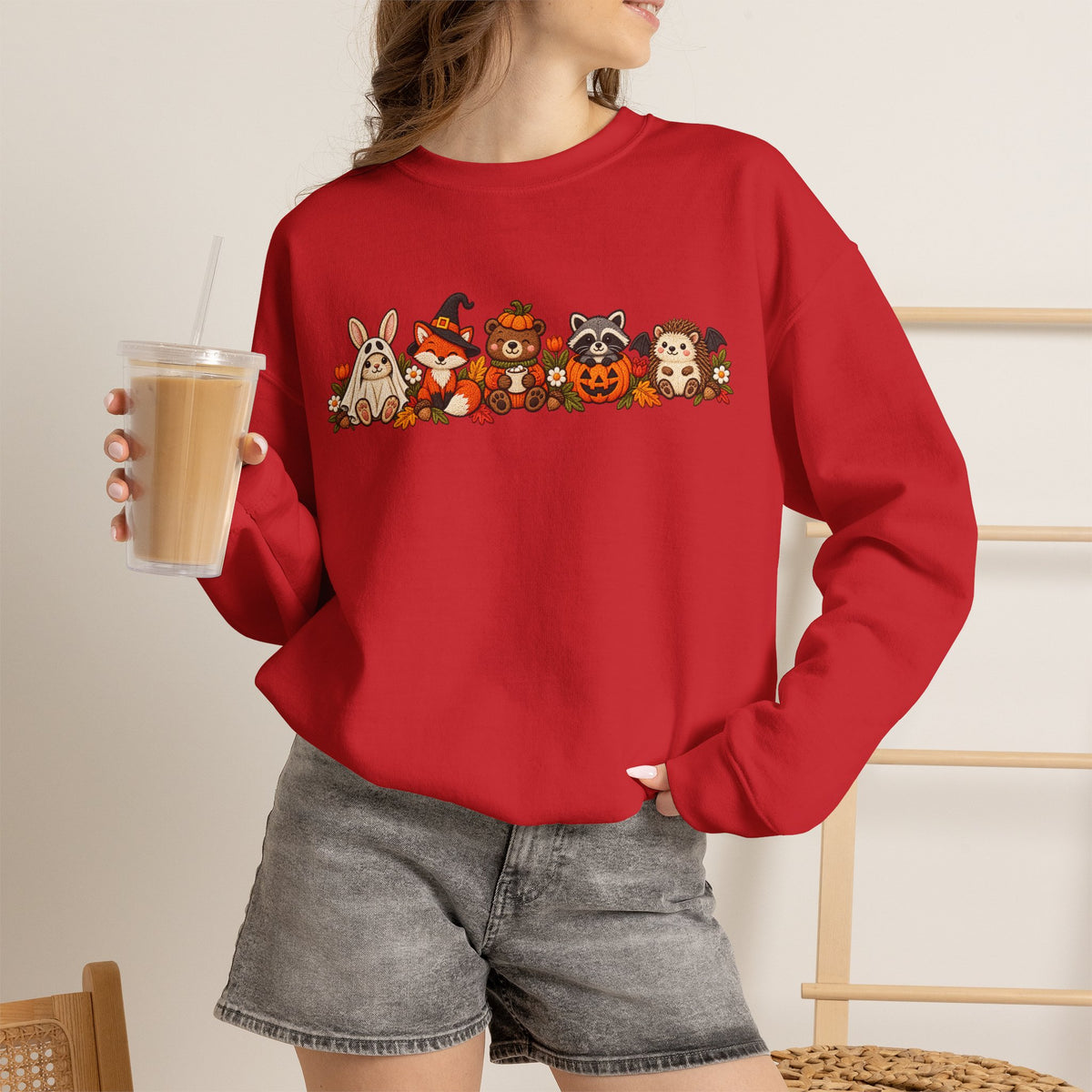 Cute Fall Animals Crewneck Sweatshirt