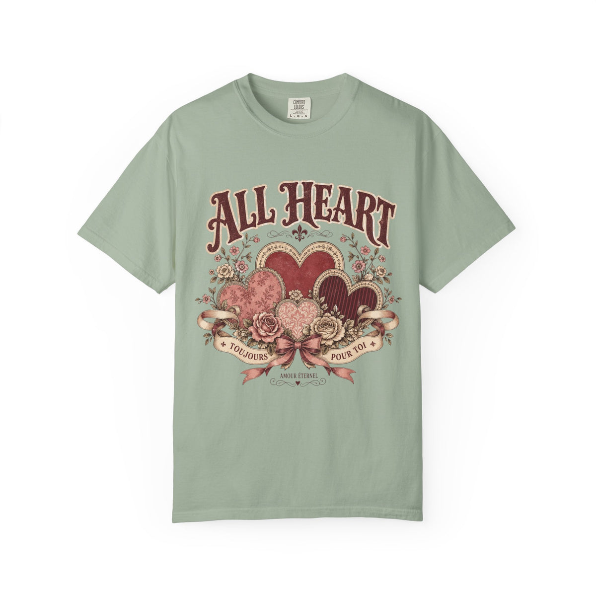All Heart Vintage Floral Tee — "All Heart" Graphic T-Shirt
