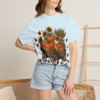 T-Shirt „Herbsternte-Wagen“ — Kürbis & Sonnenblume Herbst-T-Shirt