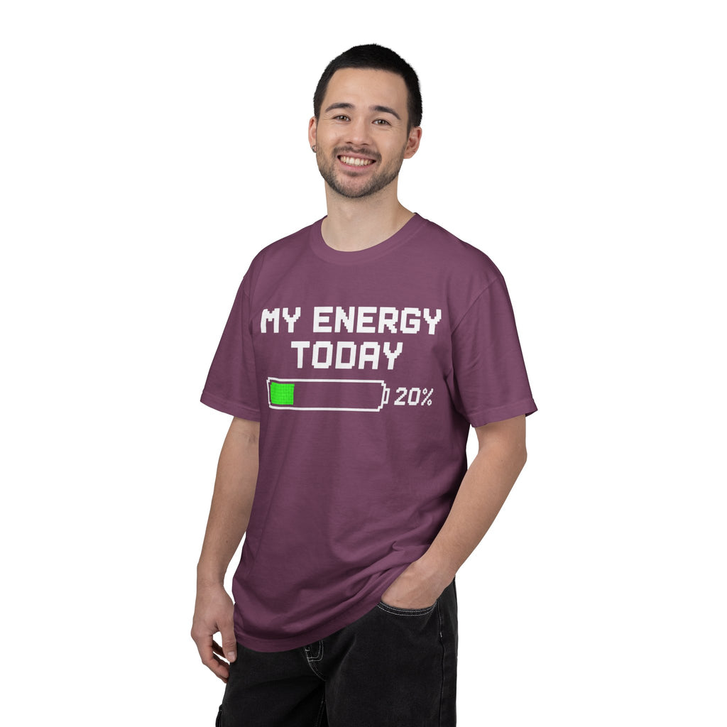 T-Shirt — "My Energy Today 20%" Low Battery Graphic Tee