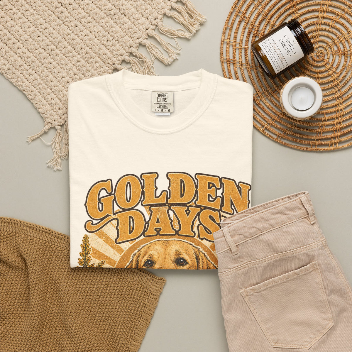 Golden Days Golden Retriever T-Shirt — "Good Dog • Good Life" Graphic Tee