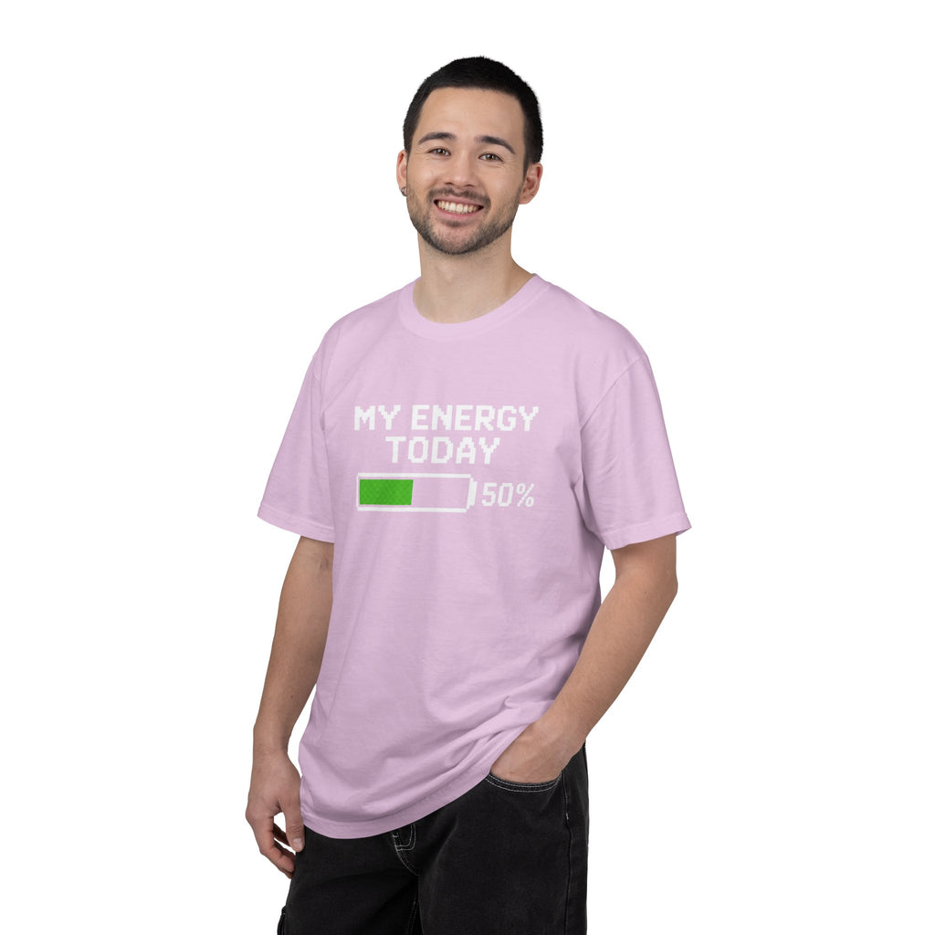 My Energy Today 50% T-Shirt — Low Battery Retro Graphic Tee