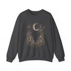 Mystic Moon & Mushroom Crewneck Sweatshirt — "Whisper to the Wild" Nature Graphic