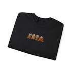 Cozy Camping Crewneck Sweatshirt — Niedliches Cartoon-Lagerfeuer-Freunde-Design