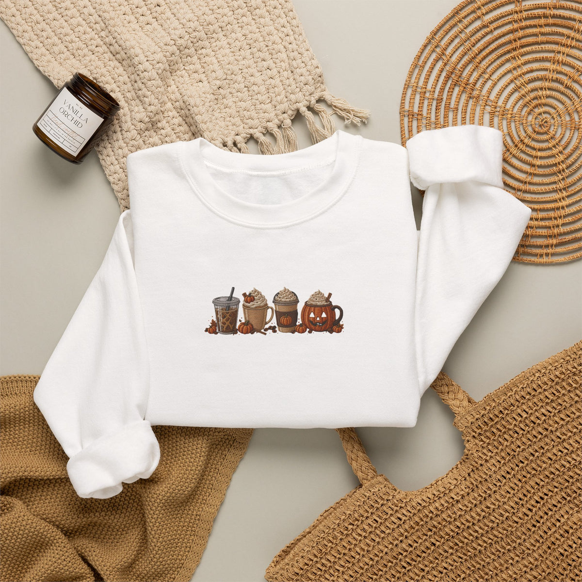 Cozy Camping Crewneck Sweatshirt — Cute Cartoon Campfire Friends Design