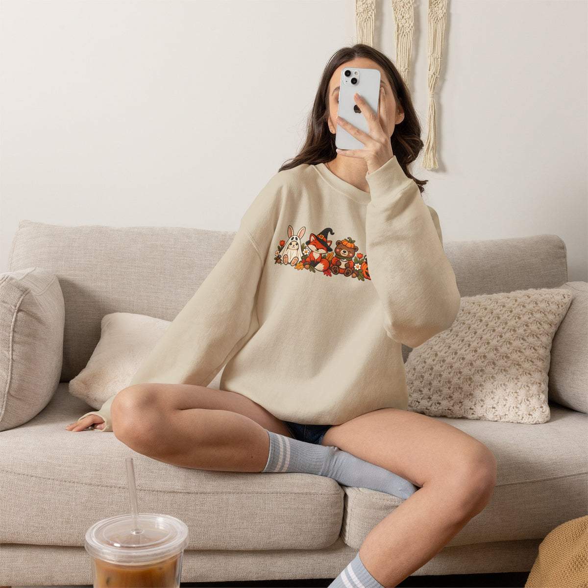 Cute Fall Animals Crewneck Sweatshirt