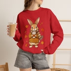 Autumn Bunny Sweatshirt – Cozy Fall Rabbit Holding Coffee