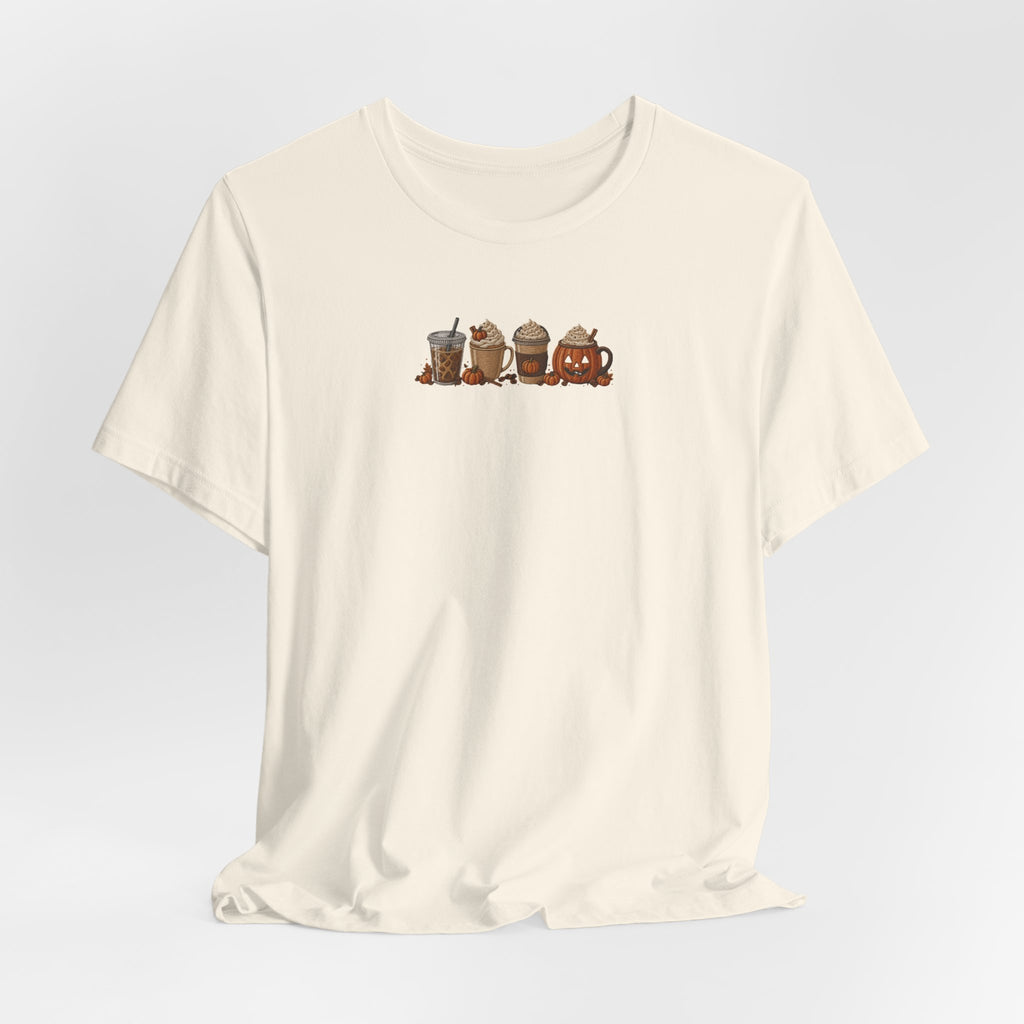 Coffee Crew Cute Graphic Tee — Espresso, Latte & Mocha Cartoon Shirt