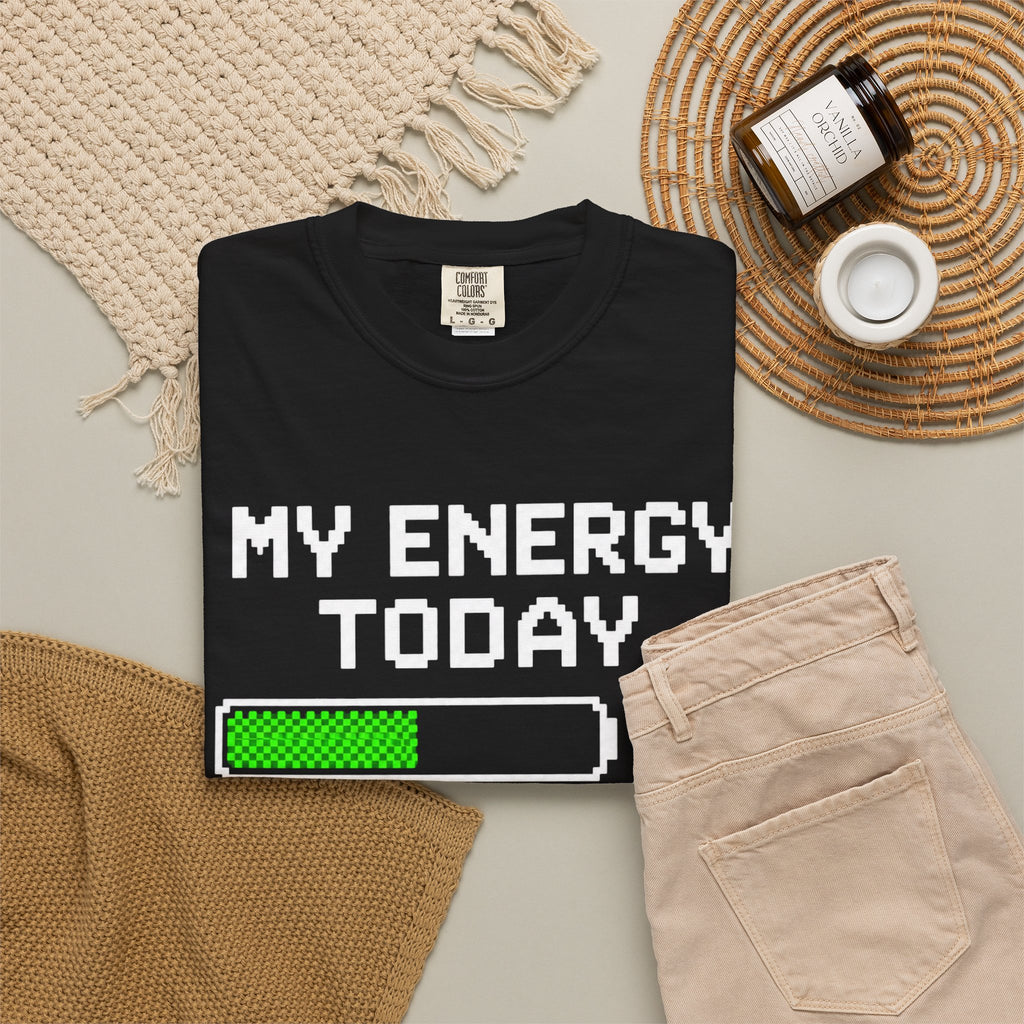 T-Shirt — "My Energy Today 40%" Battery Meter Graphic Tee