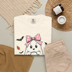 Cute Halloween Ghost T-Shirt — Trick-or-Treat Pumpkin & Bats